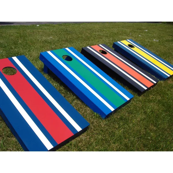 Striped Tournament Cornhole Set - Blue