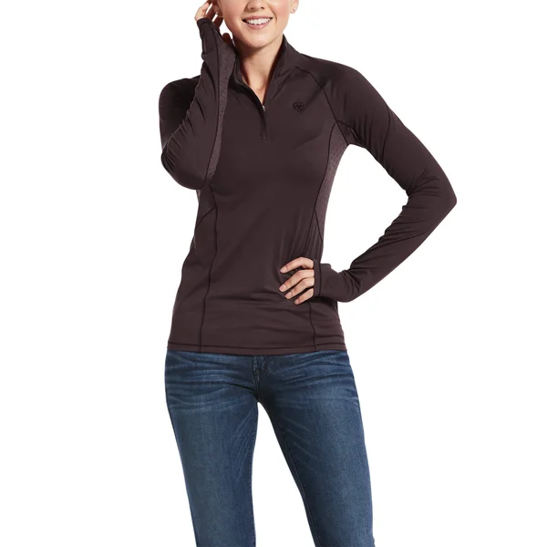 Ariat Women's Lowell 2.0 1/4 Zip Baselayer ChocoVine XXL
