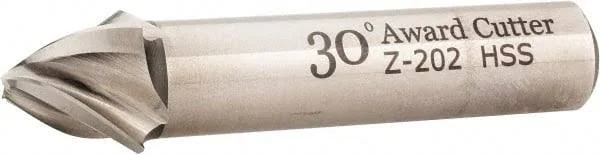 Made in USA 30° per Side 1/8x22 Small End Diam 1/2x22 LOC 4-Flute High Speed Steel Tapered Square End Mill - Uncoated, 1/2x22 Sh