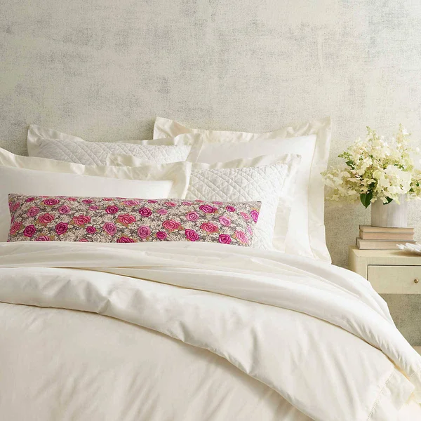 Pine Cone Hill Roses Embroidered Decorative Pillow