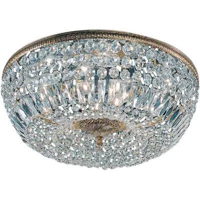 Hailsham Light Semi-Flush Mount House of Hampton Size: 9x22 H x 24x22 W x 24x22 D, Finish: Olde World Bronze, Crystal Type: Ital