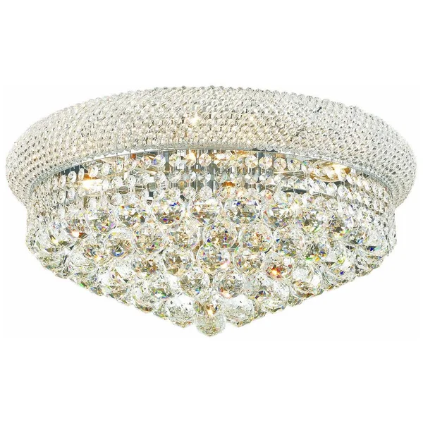Elegant Lighting V1800F20C/EC Primo 10 Light Chrome Flush Mount Clear Elegant Cut Crystal