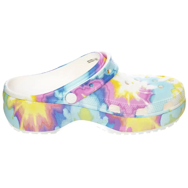 Crocs Women's Classic Tie Dye Platform Clogs, White