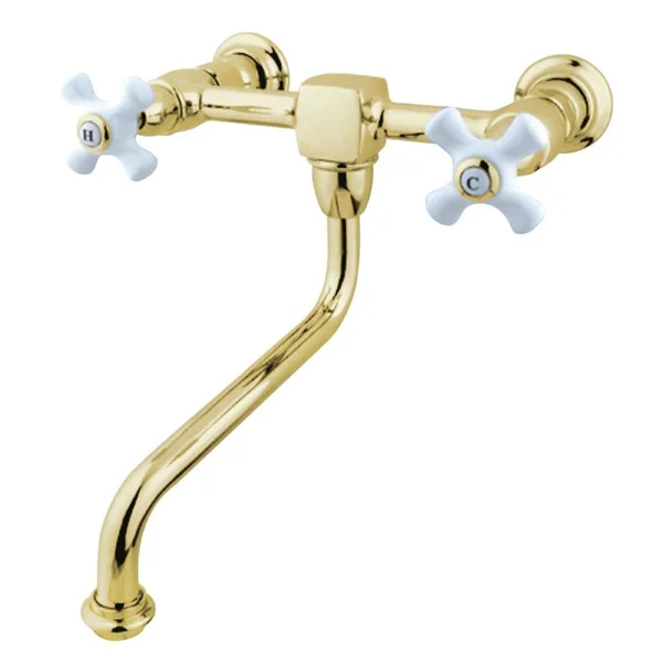 Kingston Brass KS1218PX Wall Mount Bathroom Faucet, Brushed Nickel