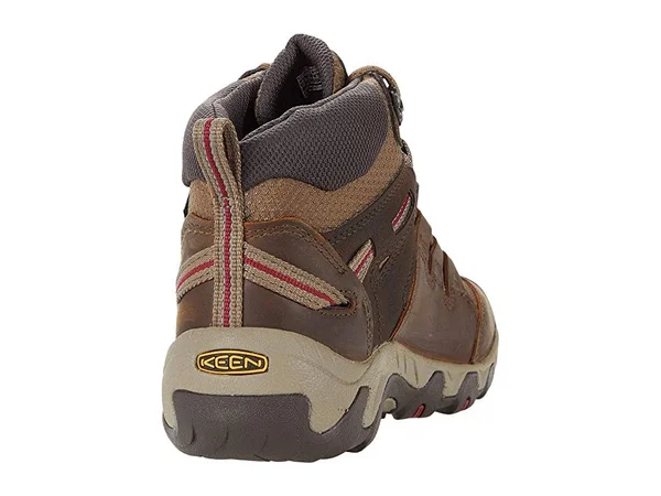 Keen Women's Waterproof Steens Leather Boot Size 5 - in Toasted Coconut/Tibetan Red