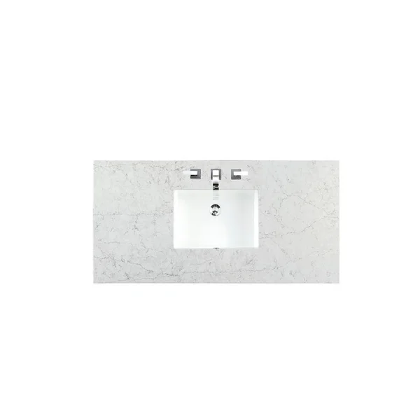 James Martin Furniture-050-S48-EJP-SNK-48 inch 3cm Single Top with Sink Eternal Jasmine Pearl Quartz Finish