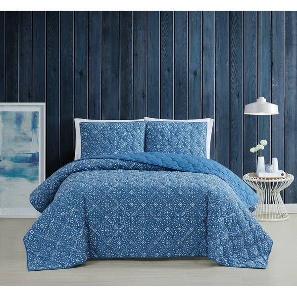 Brooklyn Loom Katrine Quilt Set - Blue - King