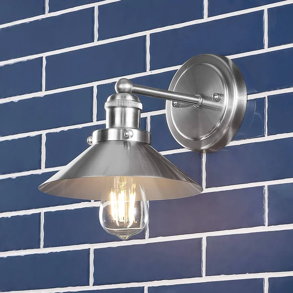 July Metal Shade Sconce - Nickel by Jonathan Y - 1 Bulb
