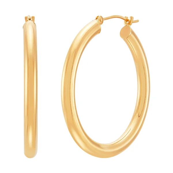 Macy&s Polished Hoop Earrings in 14K Gold - Metallic - Earrings