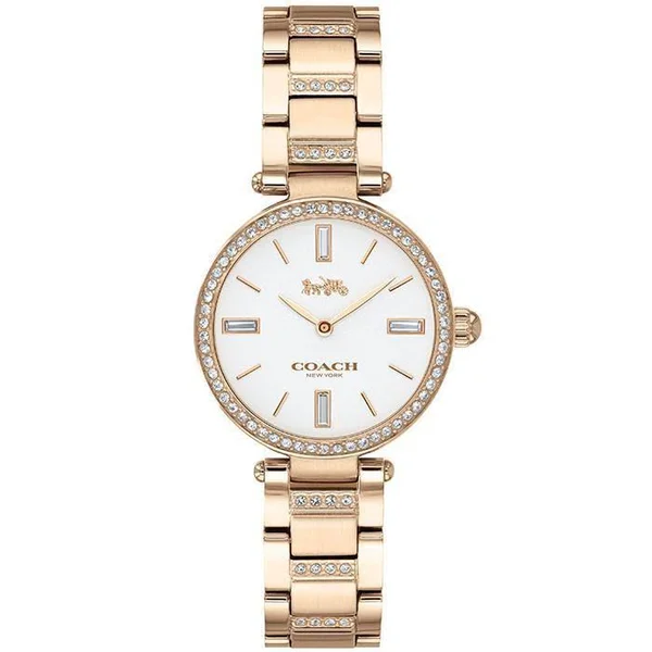 Coach 14503099 Park Ladies Quartz Watch; White Dial; 26 mm Stainless Steel with Crystal-set Links Bracelet