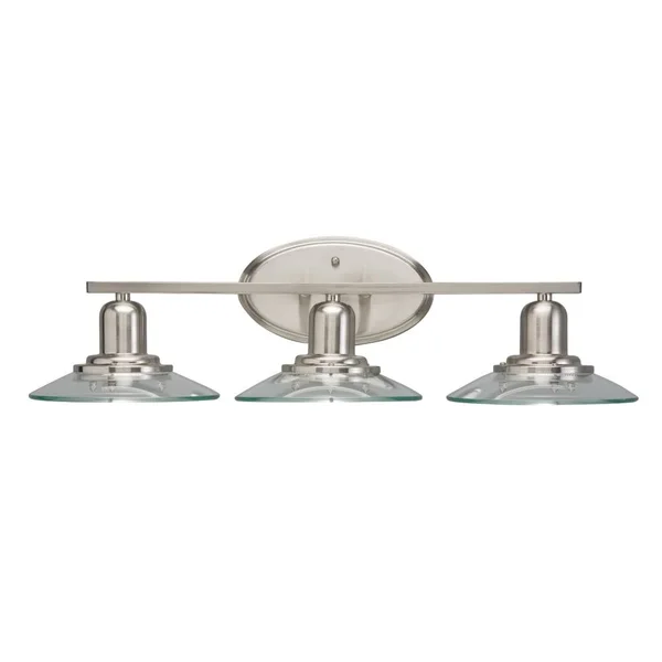 Kichler 37422 Galileo 3-Light 7.25-in Brushed Nickel Cone Vanity Light