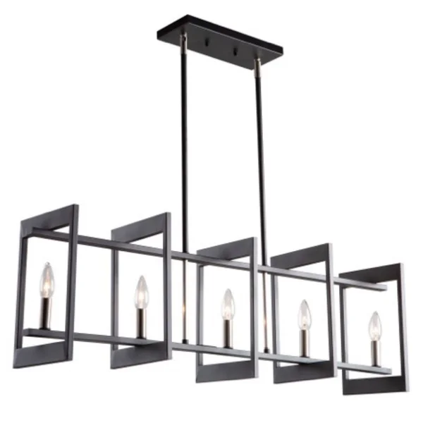 Artcraft Lighting AC11175NB Sutherland - 5 Light Island Black/Brushed