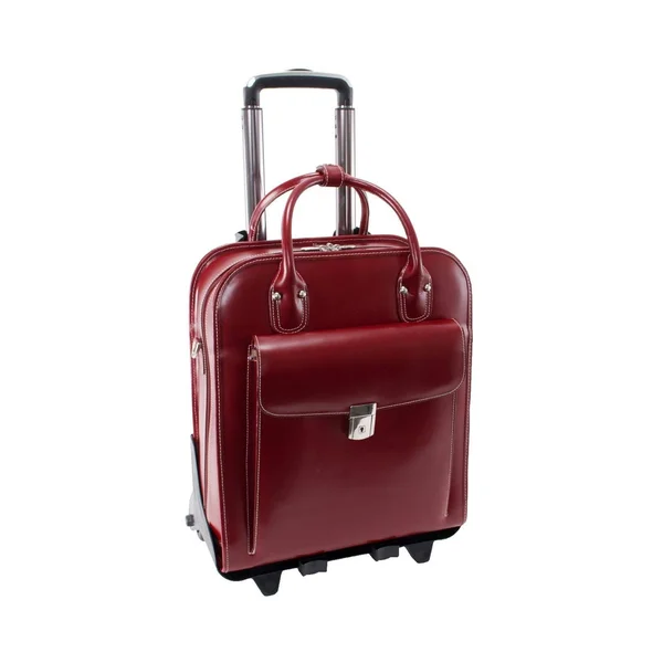 McKleinUSA La Grange 96496 Red Leather Vertical Detachable-Wheeled Ladies& Br...