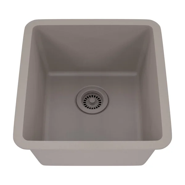 Lexicon Platinum LP-1618-K Small Single Bowl Quartz Composite Kitchen Sink Black