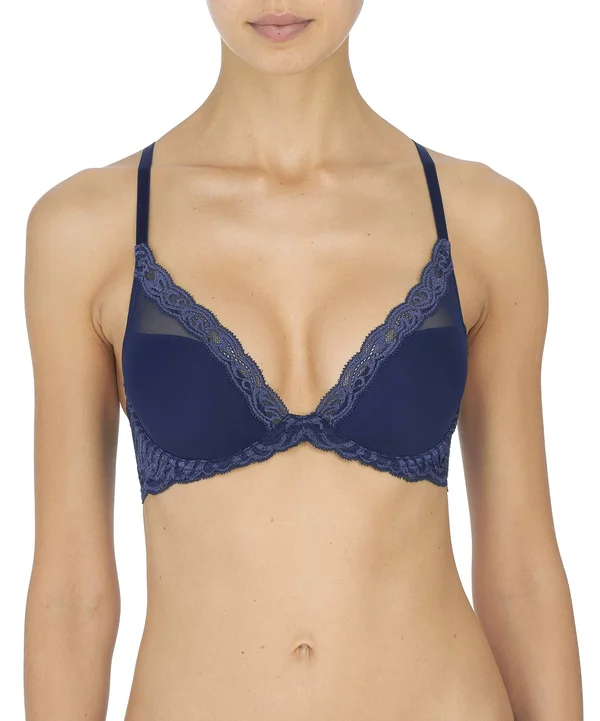 Natori Feathers Contour Plunge Bra, Midnight (730023) 30C