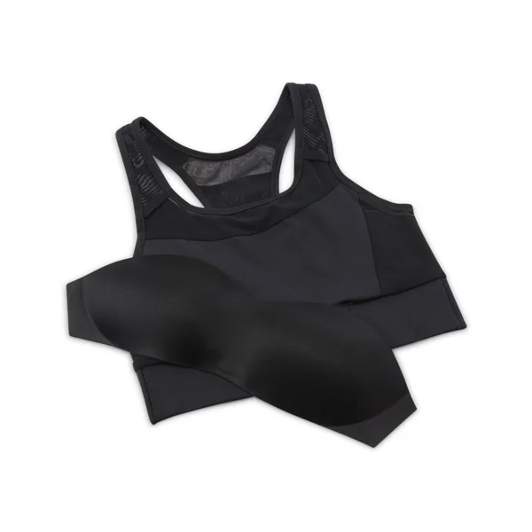 Nike Women's Swoosh Pocket Sports Bra, Small, Black