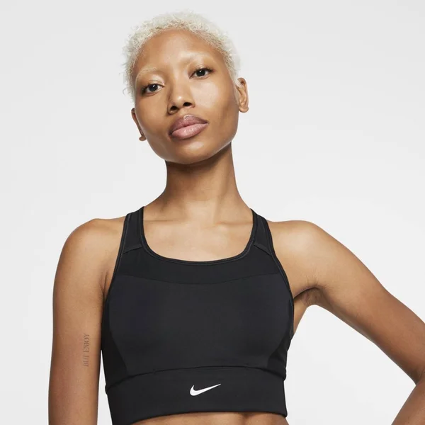 Nike Women's Swoosh Pocket Sports Bra, Small, Black