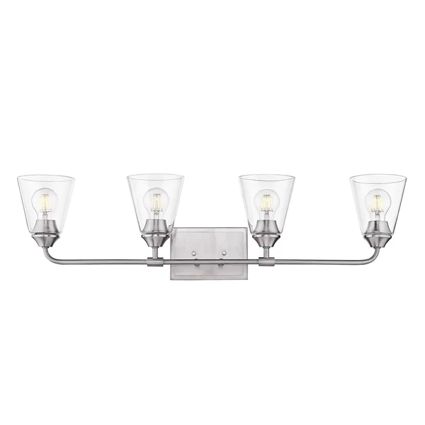 Golden Lighting 2120-BA4 PW-CONE-CLR Ormond - 4 Light Bath Vanity