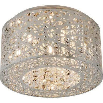 ET2 Inca 7 Light Flush Mount; Polished Chrome (Grey)