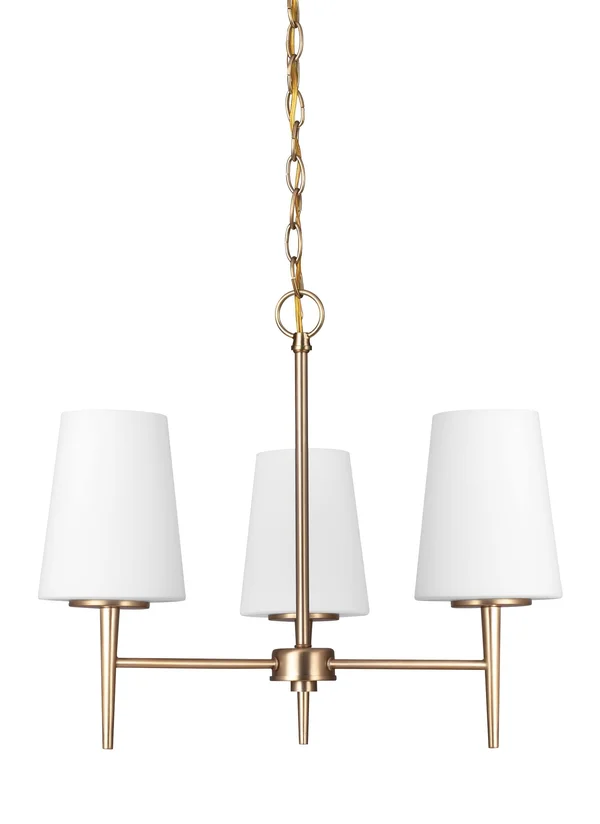 Sea Gull Lighting Driscoll Contemporary Three Light Chandelier - Satin Bronze