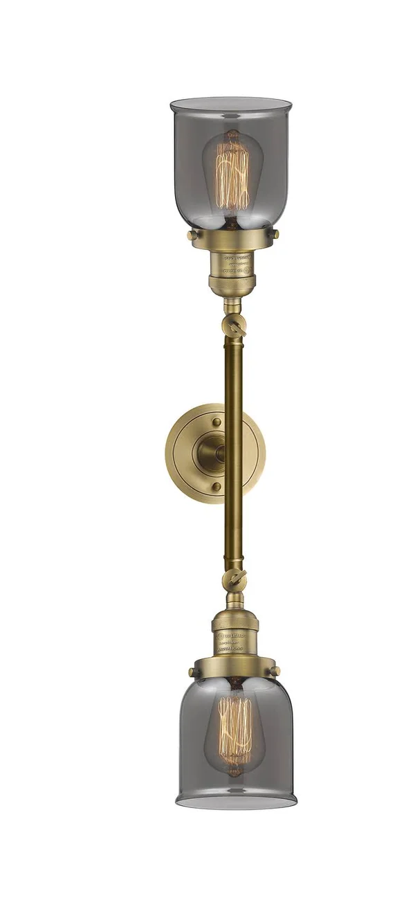Innovations Lighting Small Bell 2 Light Bath Vanity Light 208L Bb G53 (Brass)
