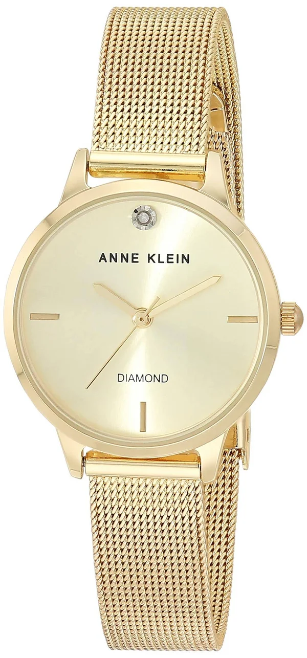 Anne Klein Women's Genuine Diamond Dial Mesh Bracelet Watch