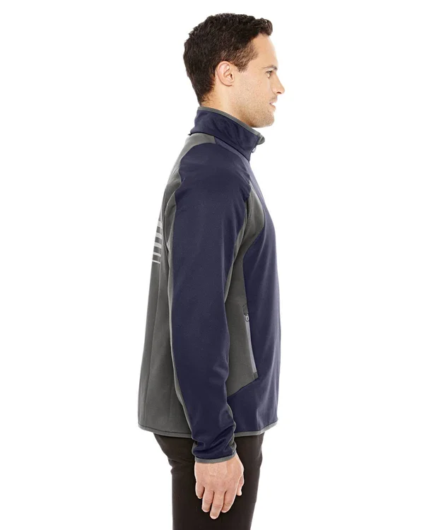 North End 88230 Men's Motion Interactive Colorblock Performance Fleece Jacket - Navy/ Dk GRP 007 - XL
