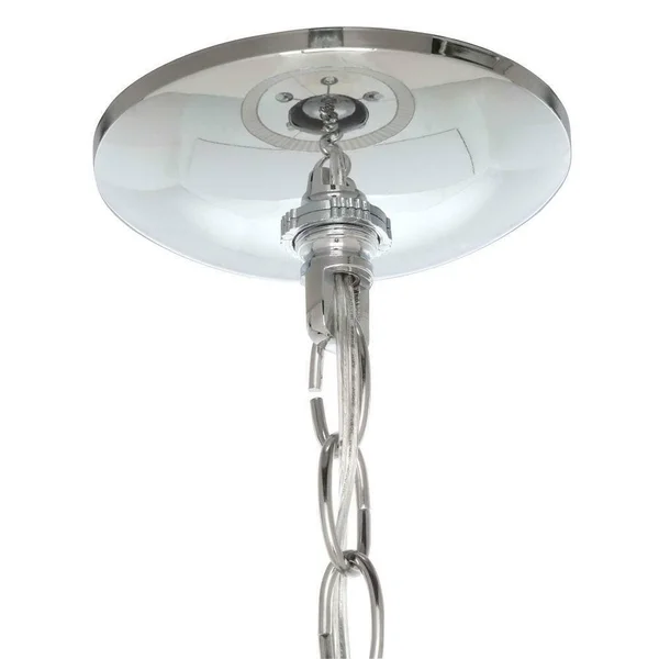 Home Decorators Collection Anya 5-Light Chrome Pendant with Pleated Cream Fabric Shade