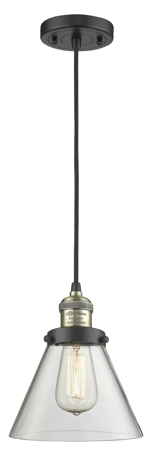 Innovations Lighting-Large Cone 1 Light Mini Pendant-201C-BAB-G42-LED