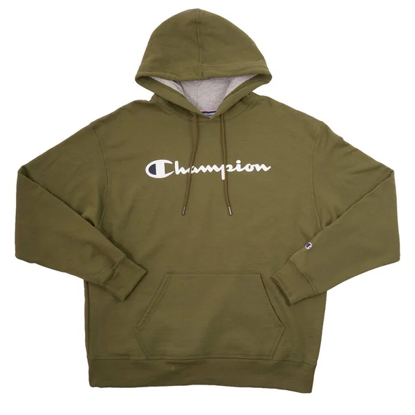 Men's Champion Graphic Powerblend Fleece Hoodie, Size: Medium, Blue