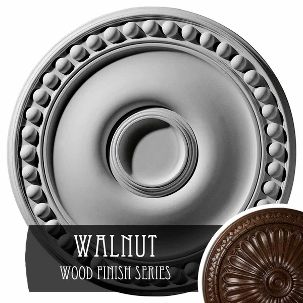 19 1/8x22OD x 1x22P Foster Ceiling Medallion (Walnut), Brown