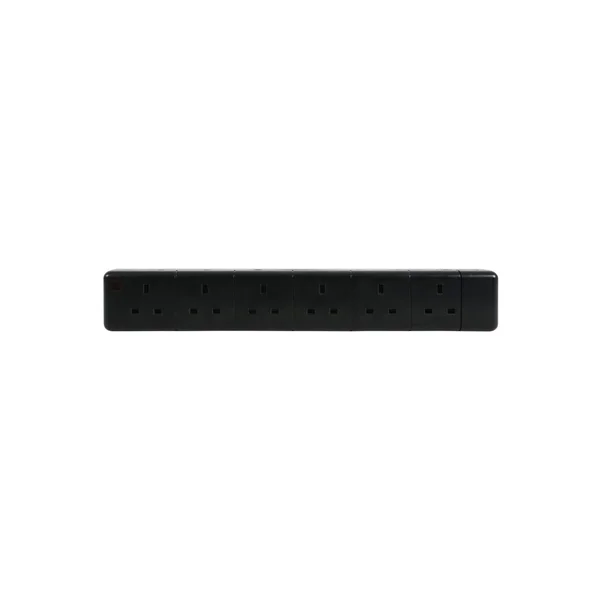 6-Gang Trailing Socket - Black