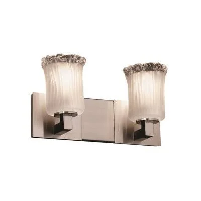 Zak 2-Light Vanity Light Astoria Grand Shade Color: Clear Textured, Finish: Antique Brass