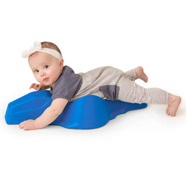 Crawligator Fun Innovative Tummy Time Rolling Strength Building Baby Toy, Blue
