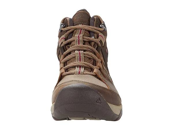 Keen Women's Waterproof Steens Leather Boot Size 5 - in Toasted Coconut/Tibetan Red