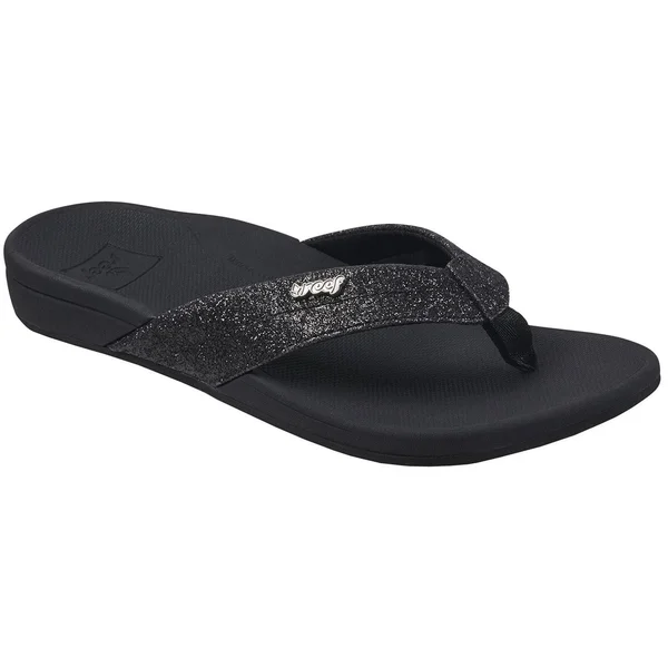 Women's Reef Ortho-Spring Flip Flop, Size: 11, Black