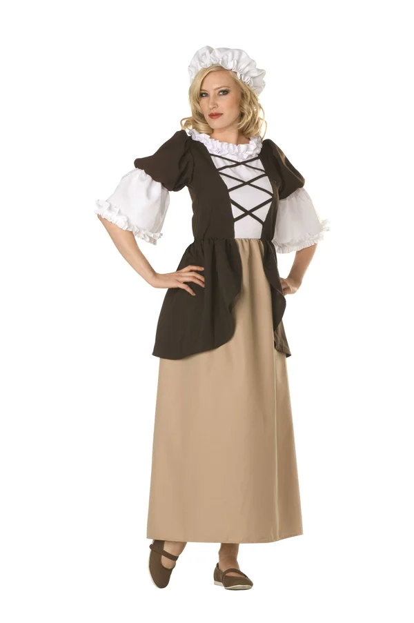 Adult Colonial Lady Costume - Brown - M