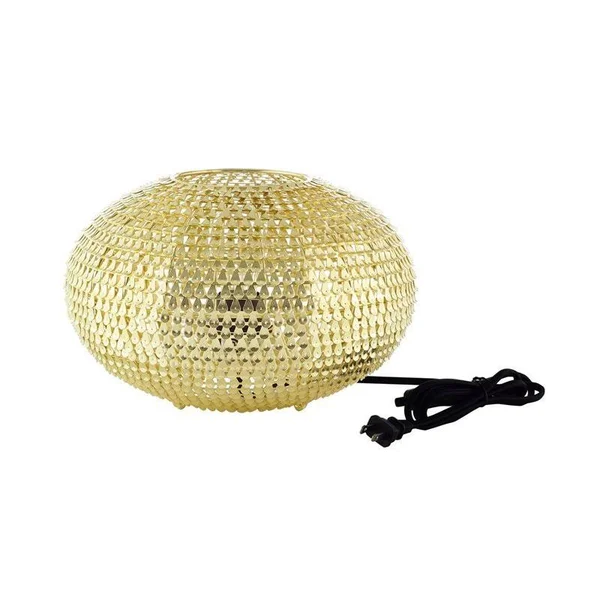 Pemberly Row 8x22 Hand-Crafted Globe Sparkle Table Lamp in Gold