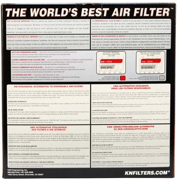 Ku0026N E-2990 Air Filter