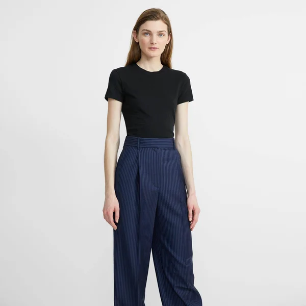 Theory Tiny Tee in Organic Cotton - Black - XXL