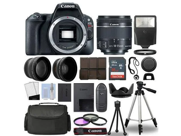 Canon Eos Rebel SL2 - 200D Body+ 3 Lens Kit 18-55mm Is STM + 16GB + fl