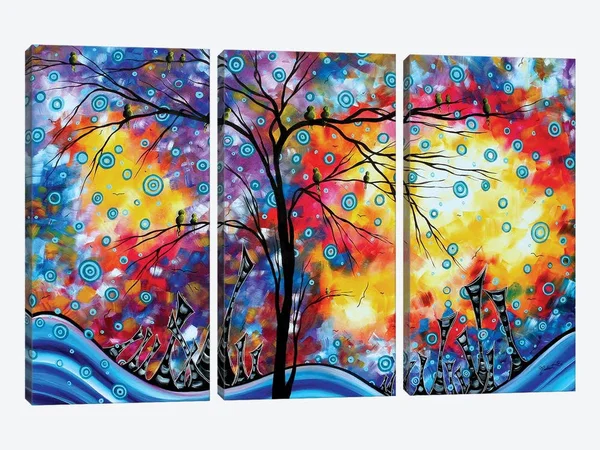 Megan Duncanson Large 3-Piece Canvas Print - Worlds Away ( scenic & landscapes > Nature > rivers, creeks, & stre
