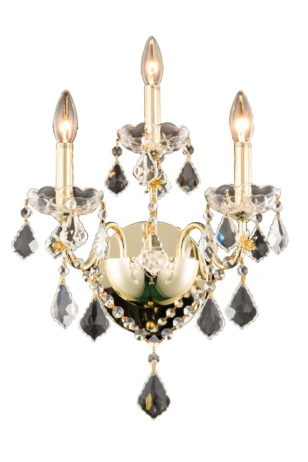 Elegant Lighting St. Francis 3-Light Wall Sconce; Gold