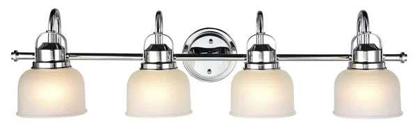 Chloe Lighting Lucie Industrial-style 4 Light Chrome Finish Bath Vanity Wall Fixture