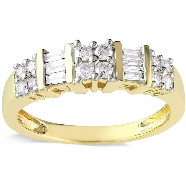 Miadora 14K Yellow Gold 1/2ct TDW Baguette Diamond Anniversary Band Ring - 9.5