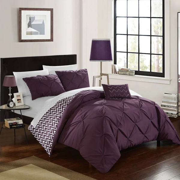 Silver Orchid Niven 4-Piece Purple Comforter Set - King