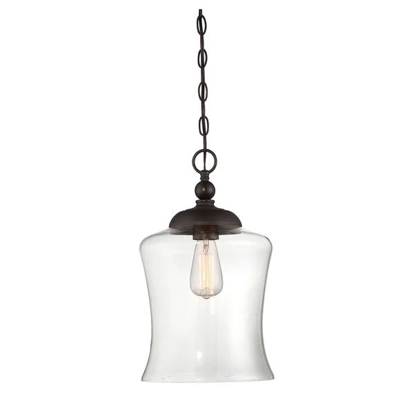 251 First Whittier 10 in. One-Light Mini Pendant in Oil Rubbed Bronze, Farmhouse, Bellacor 2056141