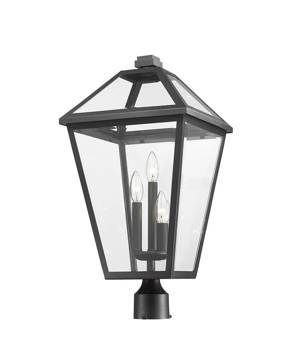 Z-Lite 579PHXLR-BK Black 3 Light Outdoor Post Mount Fixture