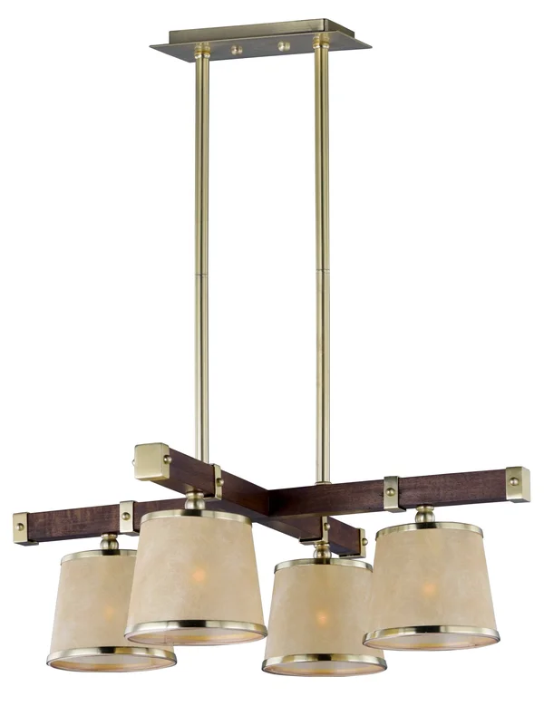 Maxim 20525AFAPSBR Maritime 4-Light Pendant Antique Pecan & Satin Brass