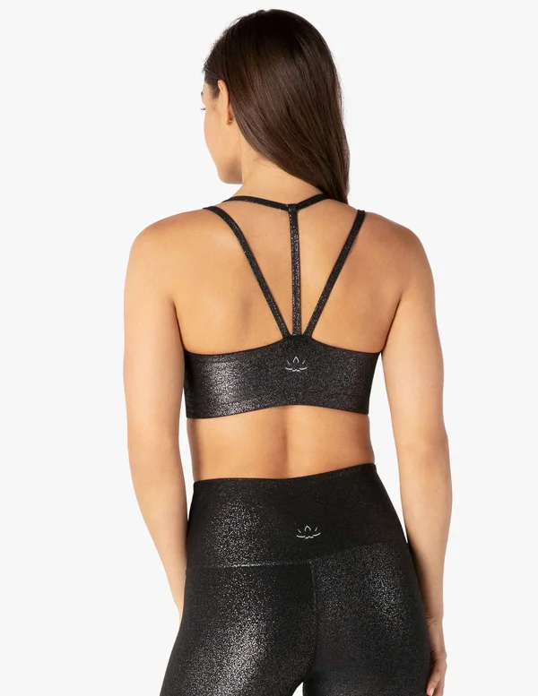 Beyond Yoga - Twinkle Sports Bra Black/Silver - 00-XS